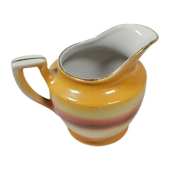 Noritake Mini Creamer Swan Lake Pattern Vintage Hand-Painted Orange Windmill - Picture 4 of 5